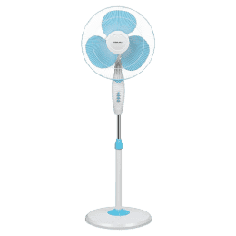 Bajaj Esteem Pedestal Fan | 400 mm | Icy Blue & White