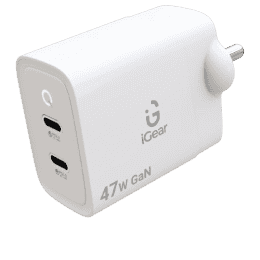 iGear Wall Charger | 47 W GaN | 3 A | White