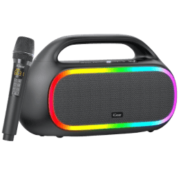 iGear Grape Portable Wireless Speaker with Wireless Rechargeable Mic | 70W | TWS Mode | Black