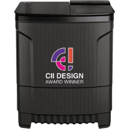Godrej Semi Automatic Top Loading Washing Machine | 9 Kg | Crystal Grey | WSEDGE ULT 90 5.0 DB2M CSGR