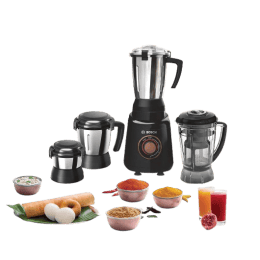 Bosch TrueMixx Juicer Mixer Grinder | 750 W | 4 Jars | Black | MGM6644BIN