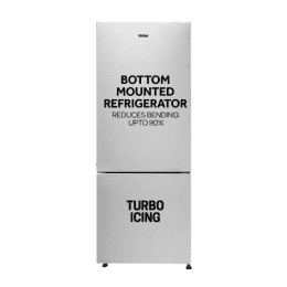 Haier Frost Free Double Door Refrigerator | 300 L | 2 Star | Brushline Silver | HRB-3502BS-P