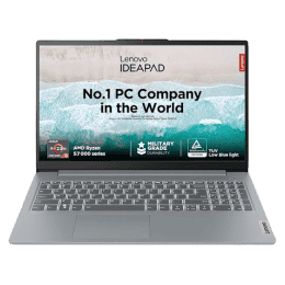 Lenovo IdeaPad Slim 3 Thin and Light Laptop | Ryzen 5 7530U | 8GB | 512GB SSD | Integrated AMD Radeon Graphics | Grey | 82XM00G1IN