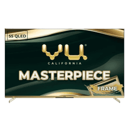 Vu Masterpiece Frame Series 4K QLED TV | 139cm (55 inches} | Armani Gold