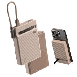 Portronics Chyro | 15W Wireless Charging | 20W Max Wired Output | MagSafe Mobile Stand | Mocha