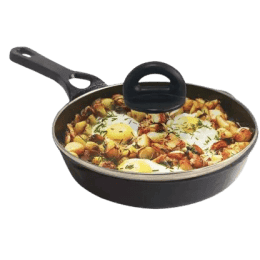 The Indus Valley Pre-Seasoned Cast Iron Fry Pan | Skillet with Glass Lid | 8 inch
