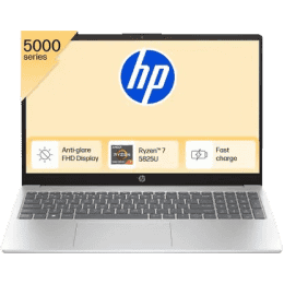 HP Thin and Light Laptop | AMD Ryzen 7 | 16 GB | 512 GB SSD | Windows 11 Home | 15.6 Inch | Natural Silver | 15-FC0476AU