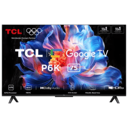 TCL 4K UHD Google TV | 190 cm (75 inch)  | Black | 75P6K