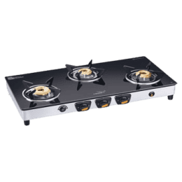 V-Guard Ai Glasstop Gas stove | 3 Burner | VGS3D