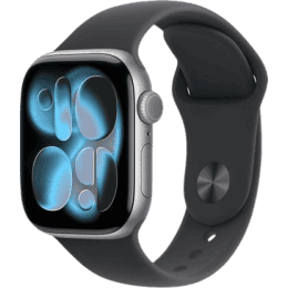 Apple Watch Series 11 | GPS | 46mm | Space Grey Aluminium Case Black Sport Band  | S/M | Black Strap | MEV04HN/A