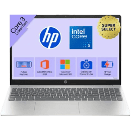 HP 15 Thin and Light Laptop | Intel Core 3 | 14th Gen | 8 GB | 512 GB SSD | 15.6 Inch | Natural Silver | 15-FD1225TU