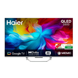 Haier 4K Ultra HD Smart QLED Google TV | S800 Series | 55 Inch | Grey | 55S800QT-P