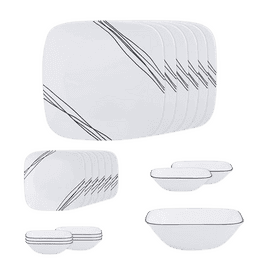 Corelle Square Simple Lines Dinner Set | 21 Pc