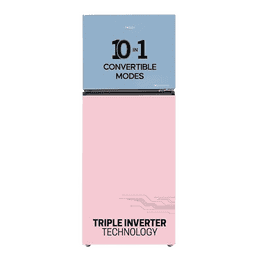 Haier Vogue Frost Free Double Door Refrigerator | 328L | Rose Blue Glass | 3 Star | HRF-3783RBG-P