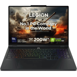 Lenovo Legion Pro 5 Gaming Laptop | Intel Core Ultra 7 255HX | 32 GB | 1 TB SSD | Windows 11 Home | 16 inch (40.6cm) | Eclipse Black | 83F3007CIN