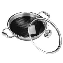 Milton Honeycomb Kadhai | Glass Lid | 22 Cm