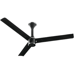 Luker Size Zero Crown Plus | 1200mm | BLDC Ceiling Fan with Remote | Black Black Chrome | 5 Star | Black