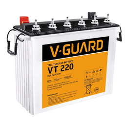 V-Guard VT 220 Inverter Battery | Tubular Technology | High Backup Performance | White