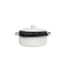 Vola Prisma Fine Porcelain Round Casserole Set with Lid | 12 cm | Ash Grey