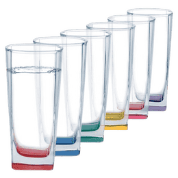 Luminarc Sterling Rainbow Assorted Glass Tumbler | 30 cl | Set of 6