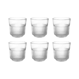 Treo by Milton Aurora Juice Tumbler I Premium Glass Set of 6 | 250 ml | Perfect for Home | Restaurants and Parties