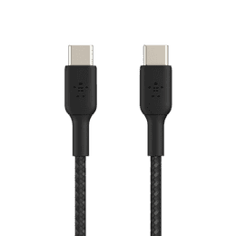 Belkin USB-C to USB-C Braided 3.3 Feet 1 Meter Fast charging Type C Cable | 60W | White