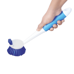 Cello Kleeno Dual Action Sink & Dish Brush | Hanging Provision | Plastic Kitchen Sink Basin Wash Cleaning Brush | Multicolors