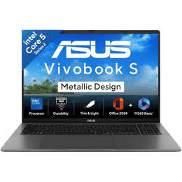 ASUS Vivobook S16 Light Weight Laptop | Intel Core 5 210H | 16GB | 512GB | Intel UHD Graphics | 40.64 cms (16) WUXGA | Windows 11 Home | Matte Gray | S3607VA-RP113WS