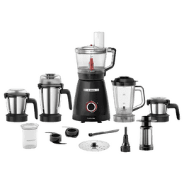 Bosch PureMixx Mixer Grinder Food Processor | 800 Watt | 5 Jars | Black | MP8515A1KI