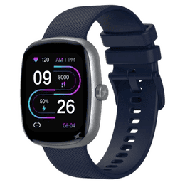 Fastrack Jupiter S3 Smartwatch | BT Calling | Square | Silver & Blue