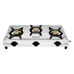 Vidiem Victor Stainless Steel Gas Stove | 3 Burner | Silver