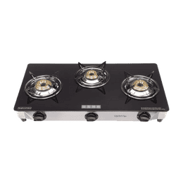Usha Ebony Neo Gas Stove | 3 Burner | Black | GS3 003