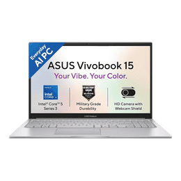 ASUS Vivobook 15 Laptop | Intel Core 5 320 | 16GB | 512GB | Cool Silver | X1504MA-BQ125WS