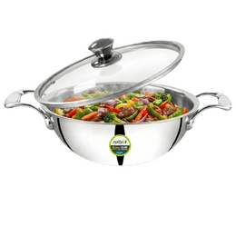 Nolta Triply Stainless Steel Shallow Kadai | 24 Cm