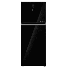 Haier Frost Free Double Door Refrigerator | 328 L | 2Star | Black Glass | HRF-3782PLKGA-P
