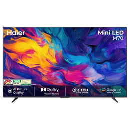 Haier Mini LED AI Smart Google TV | 139 Cm ( 55 Inch ) | Black | 55M70UHMINI