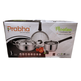 Prabha Meridian Stainless Steel Cookware Set | 3 Pieces