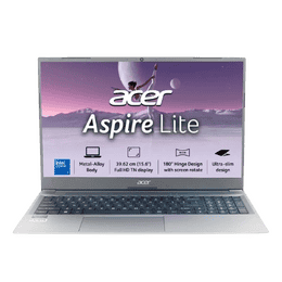 Acer Aspire Lite Intel Core 3 Thin and Light Laptop | 8 GB | 256 GB | Windows 11 Home | Grey | UN.34ESI.02X
