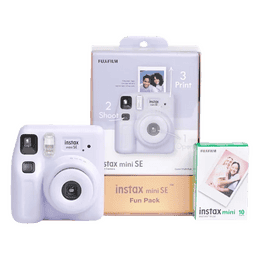 Fujifilm Instax Mini SE Fun Pack Instant Camera with 10 Shots | Purple