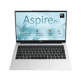 Acer Aspire Pro Thin and Light Laptop | Intel Core Ultra 5 | 8 GB | 512 GB | Windows 11 Home | Light Silver | UN.37SSI.002