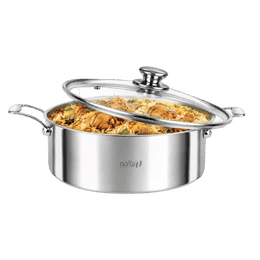 Nolta Stainless Steel Casserole Biriyani Pot | 24 Cm | Silver