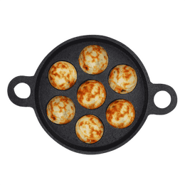 The Indus Valley Super Smooth Cast Iron Paniyaram Pan | 7Pit | Black