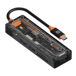 Portronics MPort View Two 6 in 1 USB Type C Hub | 100 W | Black | POR 2873