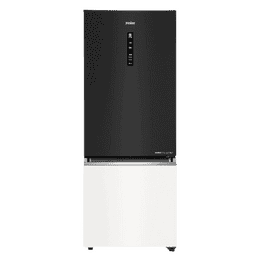 Haier Frost Free Double Door Refrigerator | 325 L | 2 Star | Black White Glass | HRB-3752KWGA-P