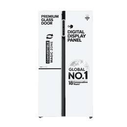 Haier Frost Free Side by Side Refrigerator | 598 L | 3 Star | Pearl White Glass | HRT-683PWGU1