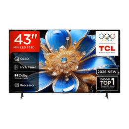 TCL 4K QLED Ultra HD Smart Google TV | 108cm ( 43 inch ) | Black | 43T69D