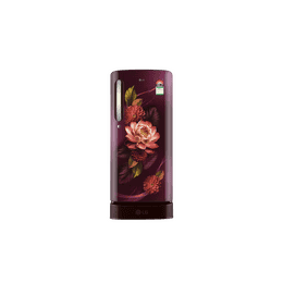 LG Direct Cool Single Door Refrigerator with Base Drawer | 185 L | 5 Star | Red Water lily | GLD1956ZARW