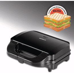 HAVELLS Big Fill Multi Grill 2 Slice Sandwich Maker | 900 W | Black