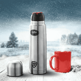 Cello Flask | S.S Flip Style | 750 ml | Silver