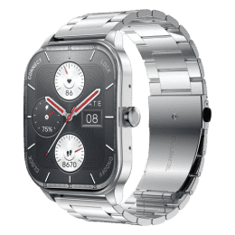 Amazfit Pop 3S Smartwatch | Silver Metal Strap